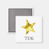 Gouden metallic ster stijlvolle gepersonaliseerde magneet (Voorkant / Achterkant)