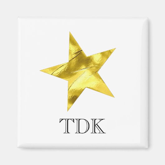 Gouden metallic ster stijlvolle gepersonaliseerde magneet (Voorkant)