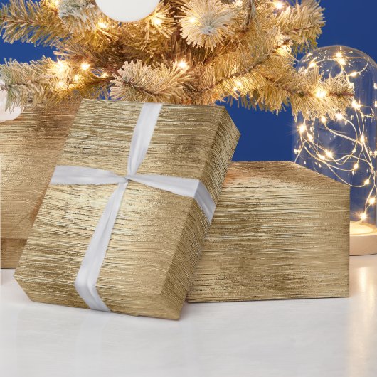 Gouden metallic textuur rustieke shimmer stijlvol cadeaupapier (Feestdagen)