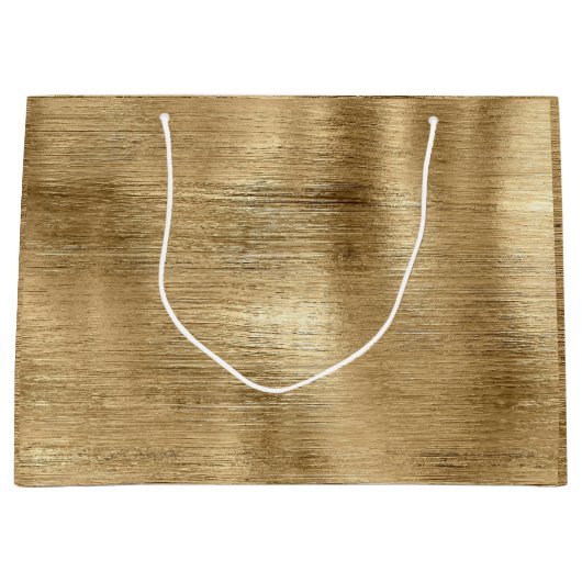 Gouden metallic textuur rustieke shimmer stijlvol groot cadeauzakje (Voorkant)