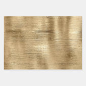 Gouden metallic textuur rustieke shimmer stijlvol inpakpapier vel (Voorkant 3)