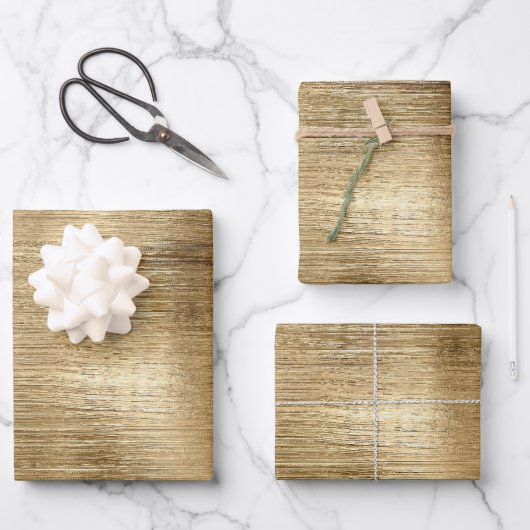 Gouden metallic textuur rustieke shimmer stijlvol inpakpapier vel (Voorkant)