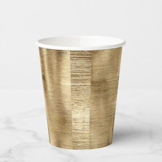 Gouden metallic textuur rustieke shimmer stijlvol papieren bekers (Links)