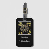 Gouden Metallic Tijger Gezicht Bagage Label (Voorkant (verticaal))