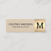 Gouden Metallic Trim | Luxe leder | Monogram Mini Visitekaartje (Voorkant)