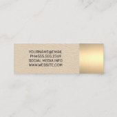 Gouden Metallic Trim | Luxe leder | Monogram Mini Visitekaartje (Achterkant)