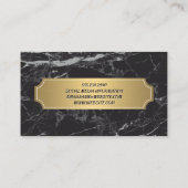 Gouden Metallic Vergulde Banner | zwart marmer Visitekaartje (Achterkant)