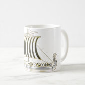 Gouden Metallic Viking Langboot Mok (Voorkant rechts)