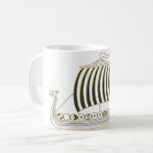 Gouden Metallic Viking Langboot Mok (Voorkant links)