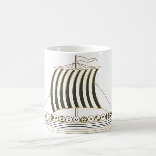 Gouden Metallic Viking Langboot Mok (Center)
