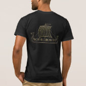 Gouden Metallic Viking Langboot T-shirt (Achterkant)