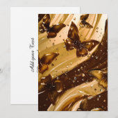 Gouden Metallic Vlinder Glam Abstract Aankondiging (Voorkant / Achterkant)