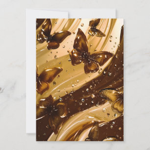 Gouden Metallic Vlinder Glam Abstract Feestdagenkaart