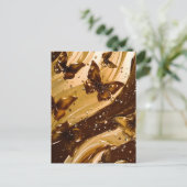 Gouden Metallic Vlinder Glam Abstract Feestdagenkaart (Staand voorkant)