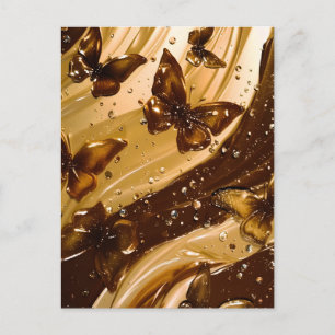 Gouden Metallic Vlinder Glam Abstract Feestdagenkaart