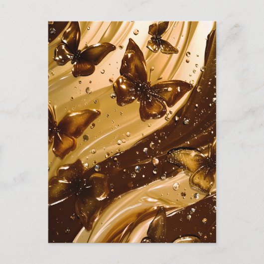 Gouden Metallic Vlinder Glam Abstract Feestdagenkaart (Voorkant)