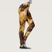 Gouden Metallic Vlinder Glam Abstract Leggings (Rechts)