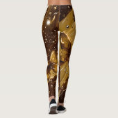 Gouden Metallic Vlinder Glam Abstract Leggings (Achterkant)