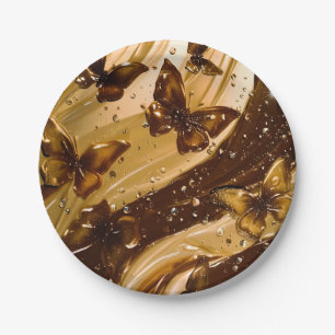 Gouden Metallic Vlinder Glam Abstract Papieren Bordje
