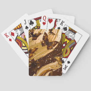 Gouden Metallic Vlinder Glam Abstract Pokerkaarten