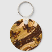 Gouden Metallic Vlinder Glam Abstract Sleutelhanger (Voorkant)