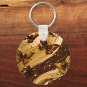 Gouden Metallic Vlinder Glam Abstract Sleutelhanger (Voorkant)