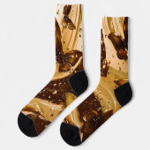 Gouden Metallic Vlinder Glam Abstract Sokken (Links)