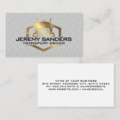 Gouden Metallic Vrachtwagen Logo | Metalen rand Visitekaartje (Voorkant / Achterkant)