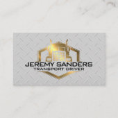 Gouden Metallic Vrachtwagen Logo | Metalen rand Visitekaartje (Voorkant)