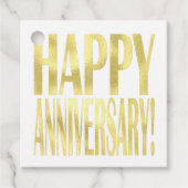 Gouden metallic vrolijke jubileum stijlvolle chic bedankjes labels (Voorkant)