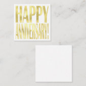 Gouden metallic vrolijke jubileum stijlvolle chic notitiekaartje (Voorkant / Achterkant)