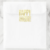 Gouden metallic vrolijke jubileum stijlvolle chic vierkante sticker (Tas)
