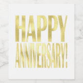 Gouden metallic vrolijke jubileum stijlvolle chic wijn etiket (Enkel label)