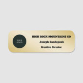 Gouden Metallic Zakelijk Logo Werknemer Naamplaatje (Voorkant)