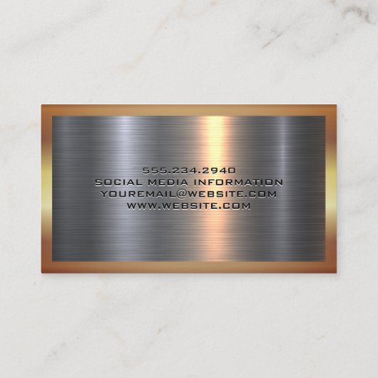 Gouden Metallic Zilveren Achtergrond | Glimmend Visitekaartje (Achterkant)