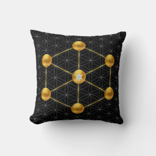 Gouden Metatron Kubus Kussen