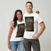Gouden Metropolis | 3D Micro Mozaïek Skyline T-shirt (Unisex)