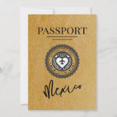Gouden Mexico Passport bruiloft Kaart (Achterkant)