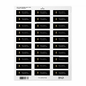 Gouden microfoon retour adreslabel etiket (Full Sheet)