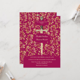 Gouden middeleeuwse bruiloft uitnodiging