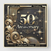 Gouden mijlpaal: 50ste verjaardagstribut vierkante klok (Voorkant)