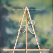 Gouden Minimaal Monogram Heldere Trouwlocatie Acryl Bord (Neutraal)