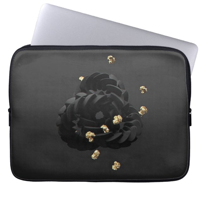 Gouden minimalisme leer laptop sleeve (Voorkant)