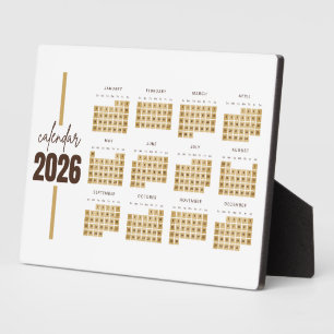 Gouden Minimalistische 2026 Agenda Fotoplaat