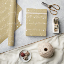 Gouden minimalistische aangepaste script tekst sne cadeaupapier