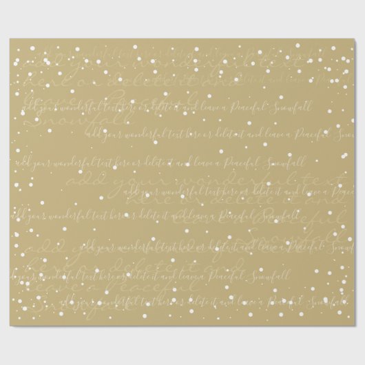 Gouden minimalistische aangepaste script tekst sne cadeaupapier (Vlak)