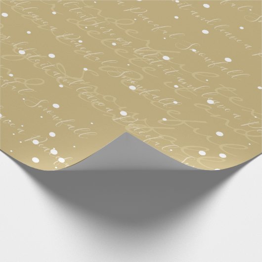 Gouden minimalistische aangepaste script tekst sne cadeaupapier (Hoek)