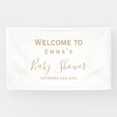 Gouden Minimalistische Bruidsdouche Bord Spandoek (Horizontaal)