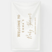 Gouden Minimalistische Bruidsdouche Bord Spandoek (Verticaal)