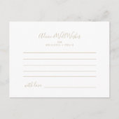 Gouden minimalistische bruiloft advies Kaart (Voorkant)